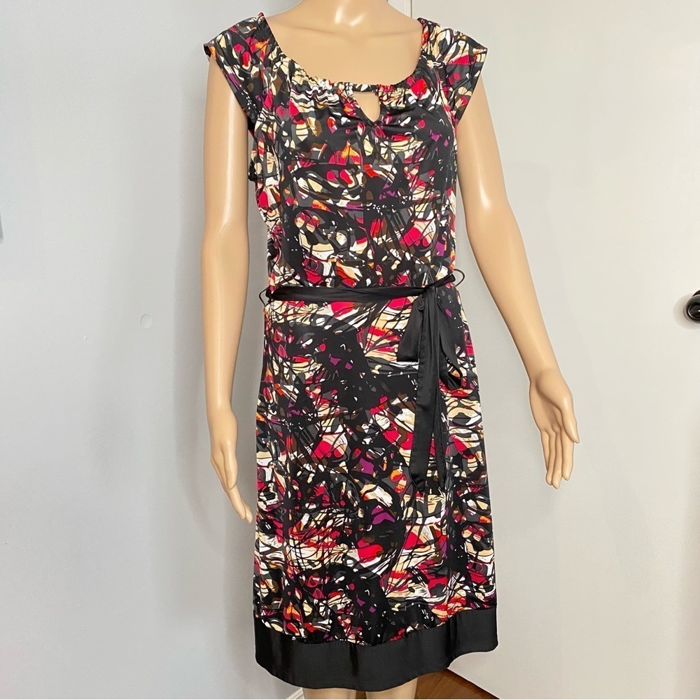 Abstract Print Black Dress Size SP fits Medium too